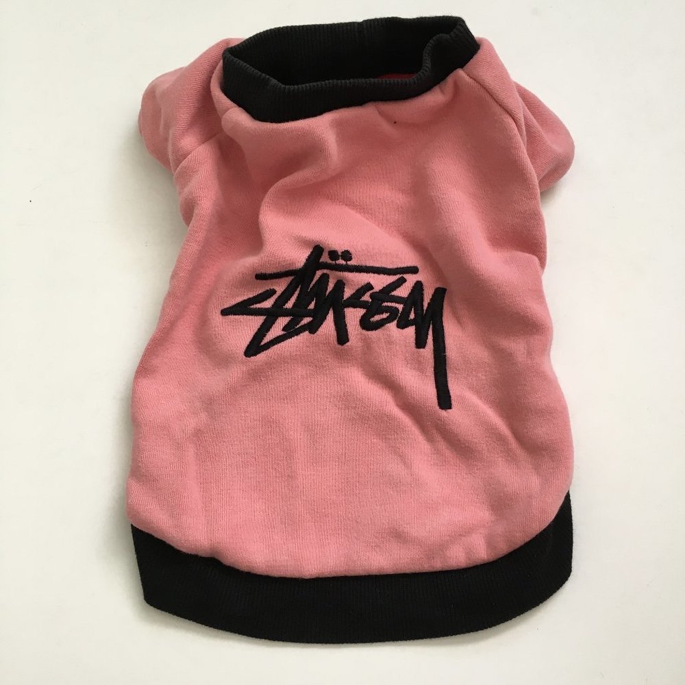 Dog Clothes Peach/Pink Black Sweat Shirt Size Medium